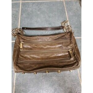 Rebecca Minkoff Crossbody Brown Bag Purse 3 Gold Zippers Detachable Chain Strap
